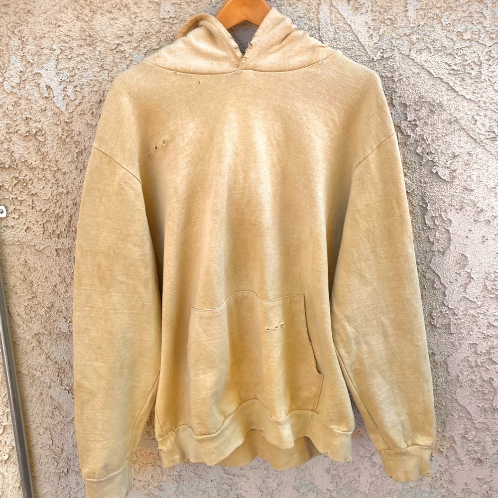 HEMP HOODIE / HAND DYED IN 100% ORGANIC INDIAN HENNA / AGED, FADED & DISTRESSED